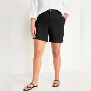 Old Navy High-Waisted Easy Chino Shorts (Black Jack)